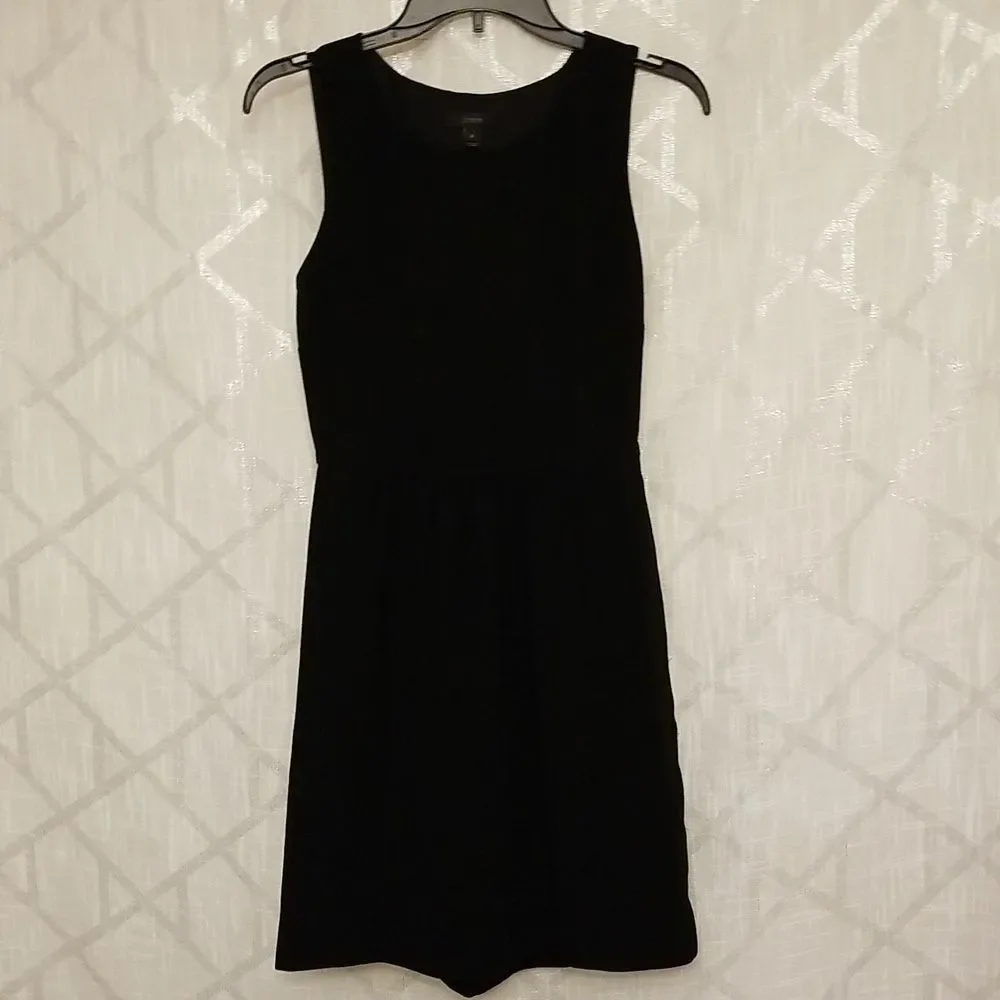 J Crew Black Label Dress Women's Black Sleeveless Size 0 Minimalist